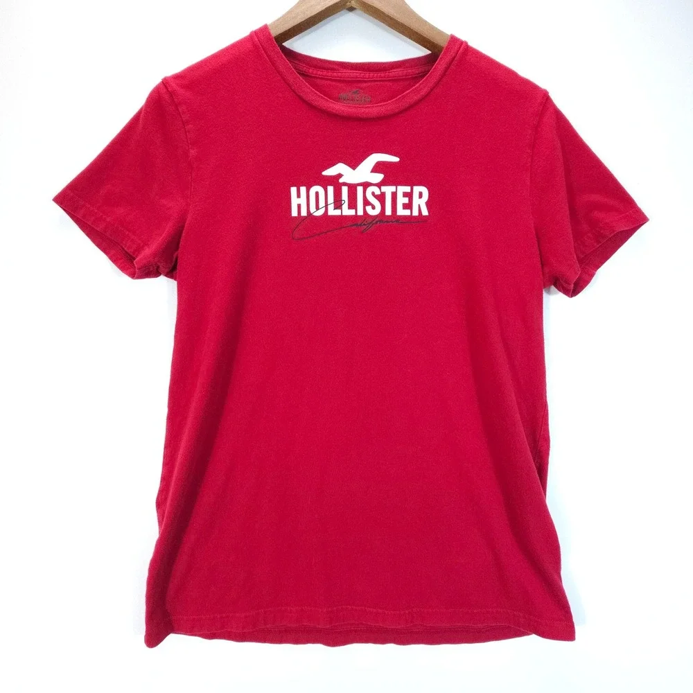 Skate Hollister T Shirt Mens Small Red Graphic Logo California Streetwear Tee - Picture 1 of 7